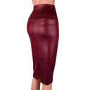 Faux Leather Pencil Skirt for Chic Elegance in Women