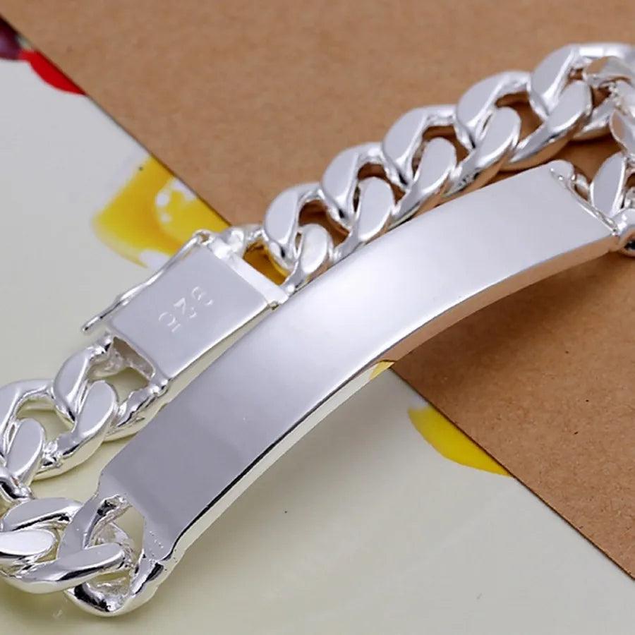 Noble Geometric 925 Sterling Silver Men's Bracelet with Free Shipping  ourlum.com   