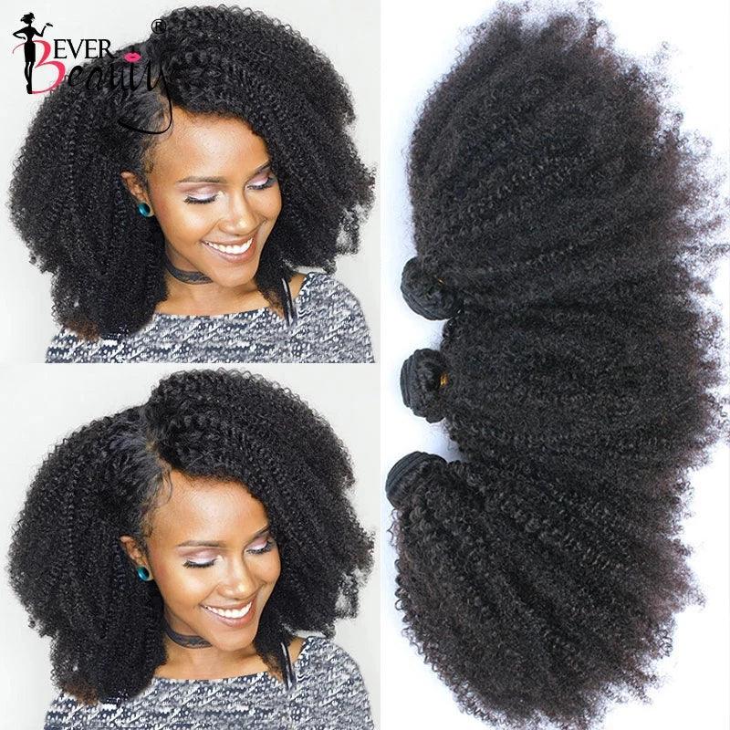 Luxurious Mongolian Afro Kinky Curly Human Hair Bundles with Closure - Ever Beauty's Premium Collection  ourlum.com Natural Color 18 18 