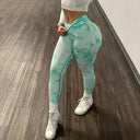 Trendy Tie-Dye High Waist Yoga Leggings for Women with Booty Lift  ourlum.com light green S 