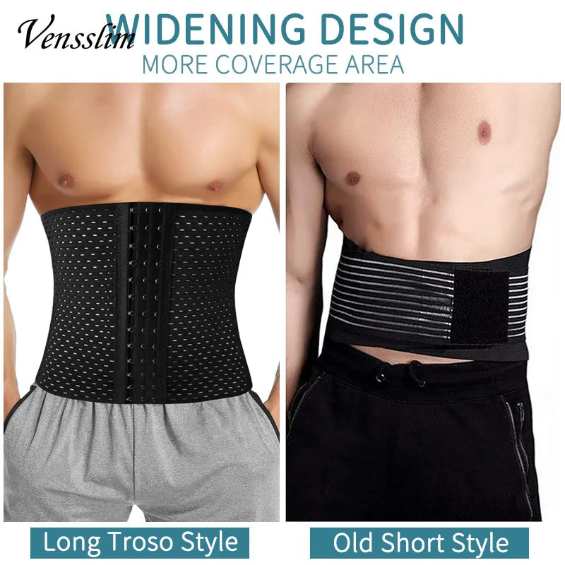 Vensslim Men Slimming Body Shaper Waist Trainer Trimmer Belt Abdomen Belly Corset Tummy Control Fitness Compression Shapewear