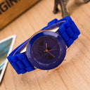 Women's Stylish Quartz Sports Watch with Silicone Band for Fashionable Ladies  ourlum.com Blue  