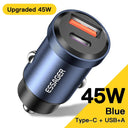 Essager USB Car Charger: Fast Charge for iPhone Samsung  ourlum.com Blue 45W A To C  