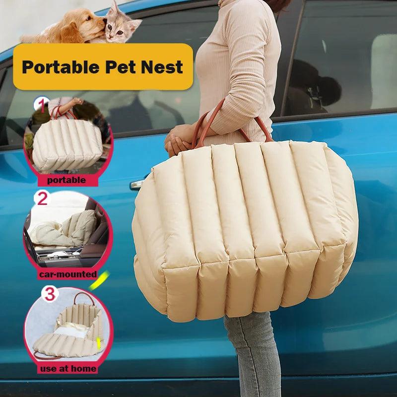 Portable Pet Dog Car Seat Carrier for Small Dog Cat Travel - Ensuring Safety and Comfort on the Go  ourlum.com   