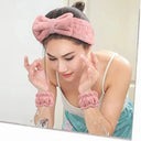 3Pcs Bow Headband Wristband Set For Women Girls Yoga