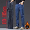 Tall Men Denim Pants Fleece Thick Warm Winter Stretch Jean