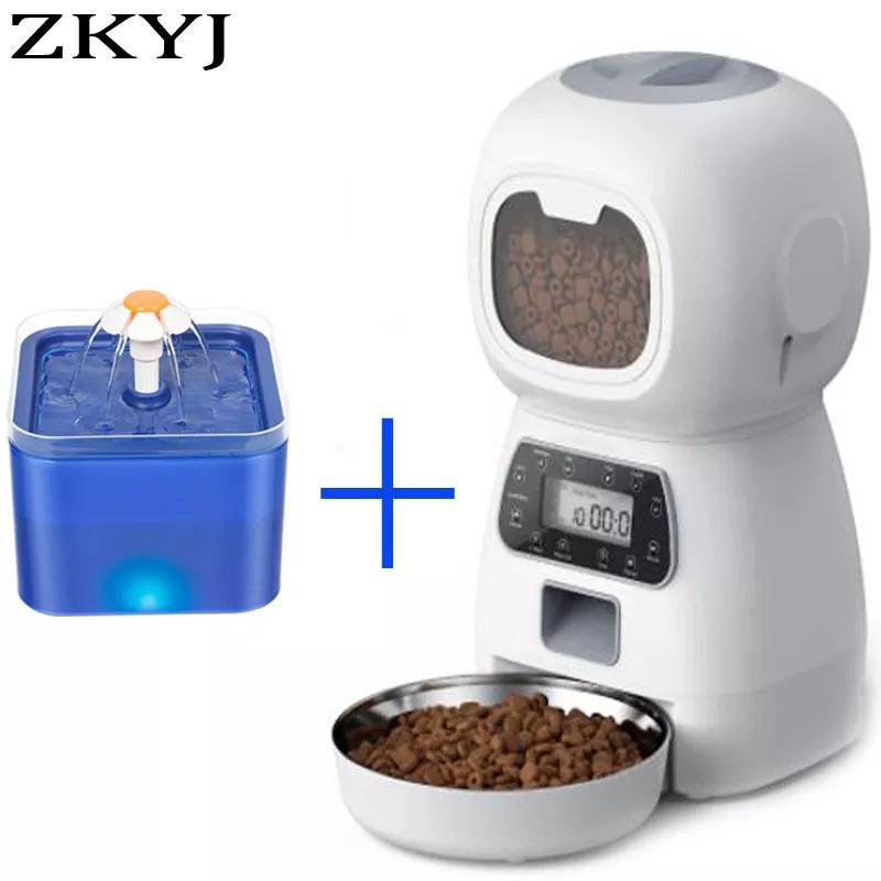 Smart Pet Feeder Bowl with Water Fountain: Programmable, WiFi Enabled, Large Capacity  ourlum.com   