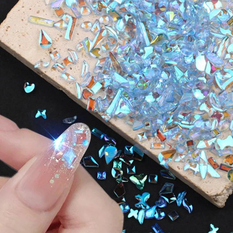 100PCS Mixed Rhinestones Gems For Nails 3D Aurora Flatback Resin Crystal For Nail Art Rhinestone AB Color Nail DIY Decorations  ourlum.com   