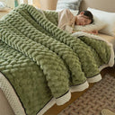 Winter Warm Blanket Skin-Friendly Striped Bedspread Throw