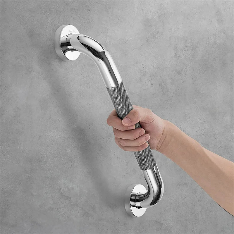 Bathroom Tub Toilet Handrail Grab Embossed Stainless Steel 400/500Mm Anti Slip Shower Safety Support Handle Towel Rack