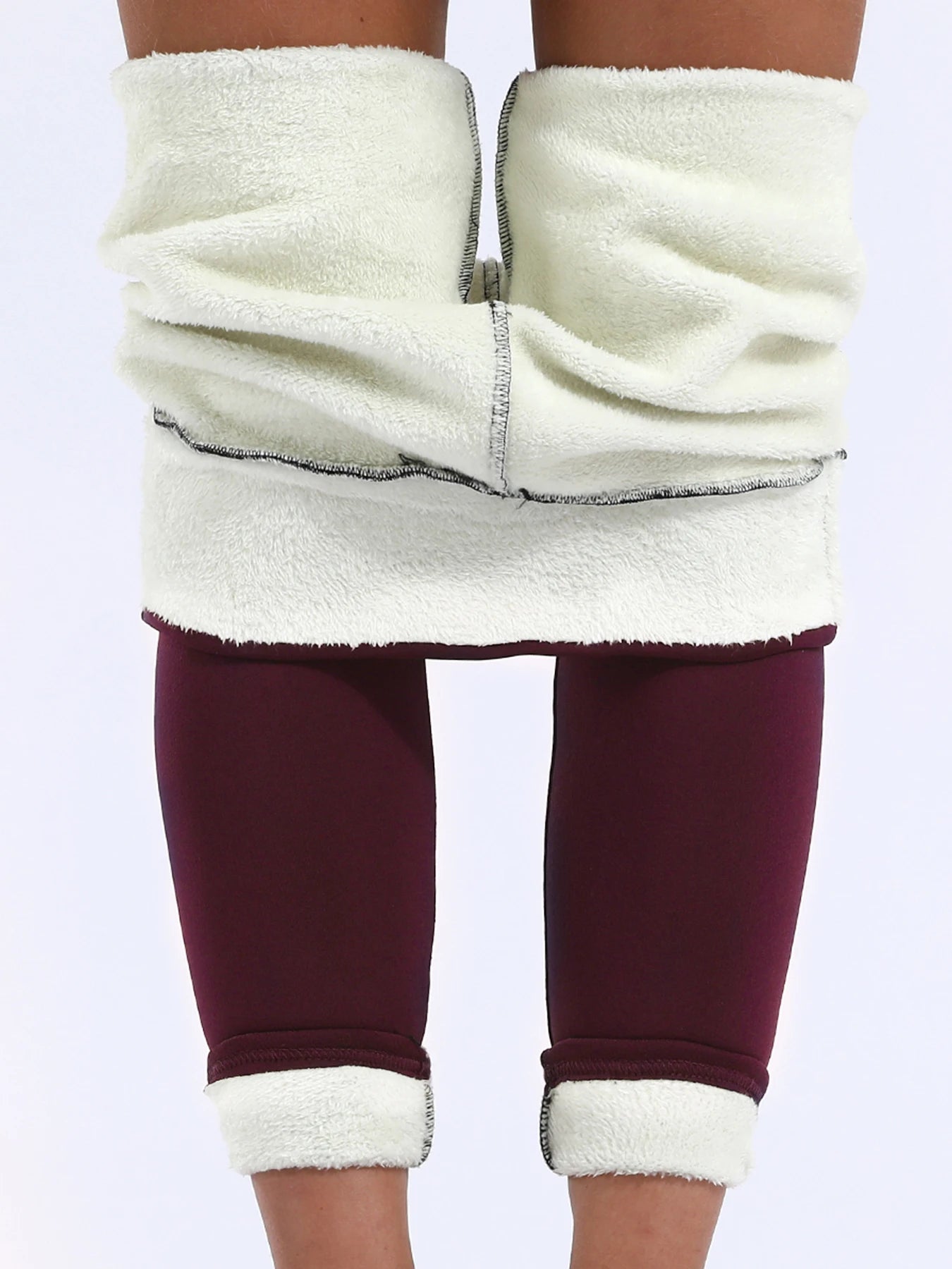 Cozy Velvet Winter Leggings for Women - Solid Color High Waist Thick Pants  ourlum.com   