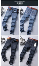 2025 Fashion Classic Blue Black Denim Trousers Men's Jeans