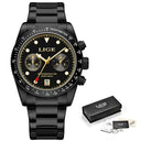 LIGE Stainless Steel Men's Quartz Watch Sleek Functional Timepiece