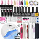 Glamorous Nail Art Kit with UV LED Lamp and Tools Set