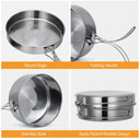 LIXADA Stainless Steel Camping Cookware Set for Outdoor Cooking