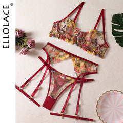 Floral Lace Lingerie Set: Elegant Intimate Wear for Women.