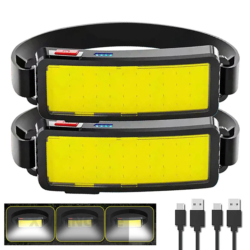 COB LED Headlamp: Powerful Outdoor Camping Lantern - USB Rechargeable  ourlum.com   