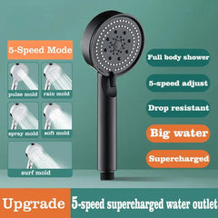 TurboBoost Shower Head: 5 Spray Modes for Ultimate Luxury Bathing