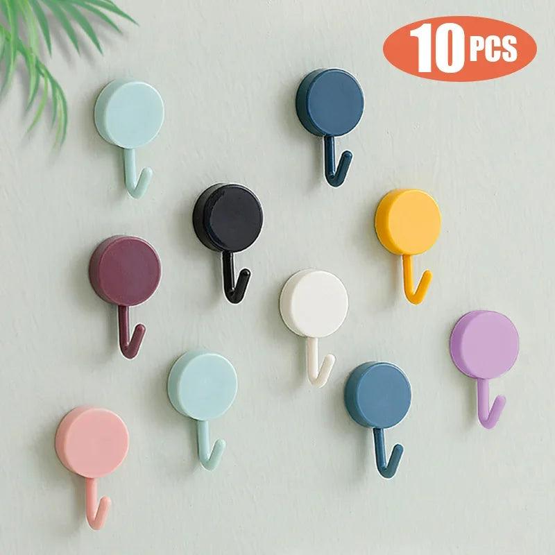 Self-Adhesive Wall Hooks Set for Easy and Strong Storage Organization without Drilling - Ideal for Bathroom, Kitchen, and Home  ourlum.com   