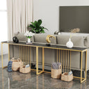 47.2 Inch Extra Long Console Table Sintered Top Gold Legs