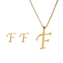 Fashion Stainless Steel Alphabet Initial Necklace Set For Women