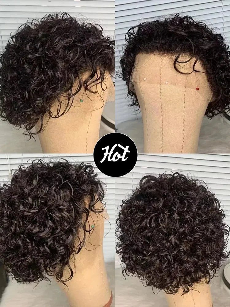 Pixie Cut Wig Human Hair 13x1 Lace Frontal Wigs Human Hair Short Bob Human Hair Wigs For Black Women Lace Front Human Hair Wig  ourlum.com   