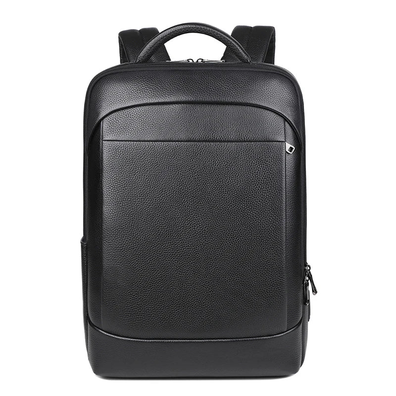 100% Genuine Leather Backpack For Men 15.6 Inch Laptop Backpack USB Charge Anti-Theft Waterproof Large Capacity Male Travel Bags