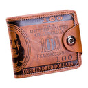 US Dollar Pattern Leather Wallet Stylish Card Cash Organizer