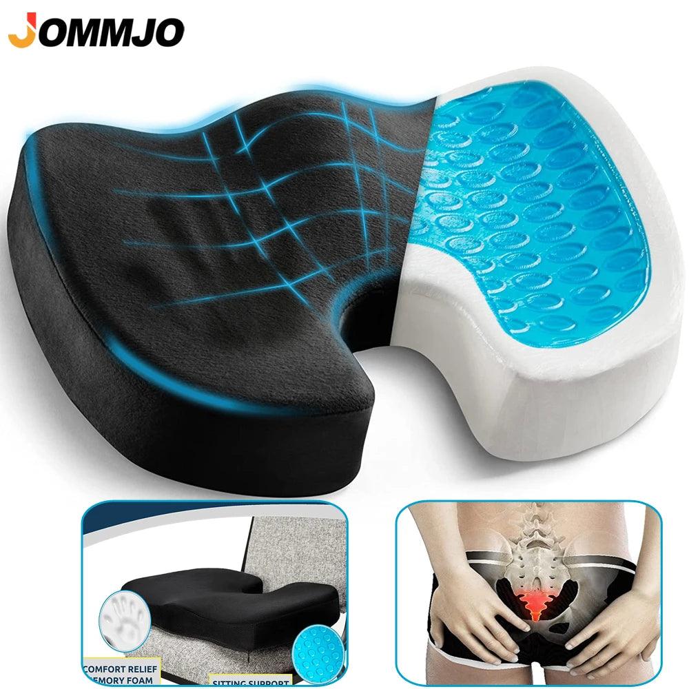 Ultimate Comfort Memory Foam Seat Cushion with Cooling Gel for Tailbone and Sciatica Pain Relief