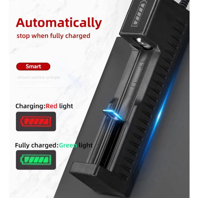 Efficient 18650 Lithium Battery Charger with Dual Slots - Intelligent Charging at 4.2V  ourlum.com   