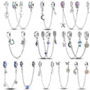 Safety Chain Silver Plated Beads Classic Safety Chain Charm