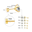 LUXUSTEEL Stainless Steel Crystal Stud Earrings Trendy Jewelry