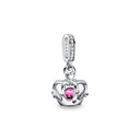 New 2023 Fashion Pink Pansy Flower Pendant Bead 925 Sterling Silver