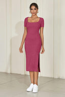 Square Neck Summer Dress: Versatile Knitted Beauty