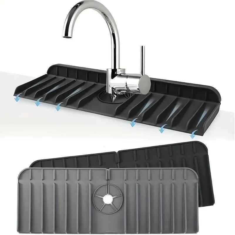 Silicone Kitchen Faucet Mat & Sponge Holder Set  ourlum.com   