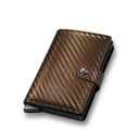 Carbon Fiber RFID Credit Card Holder Sleek Metal Wallet