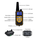 800m Waterproof Electric Dog Training Collar with Remote Control - Rechargeable Shock Vibration Sound  ourlum.com   