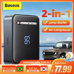 BASEUS All-in-One Car Jump Starter and Air Compressor Power Bank - 1000A Auto Booster with Smart Features