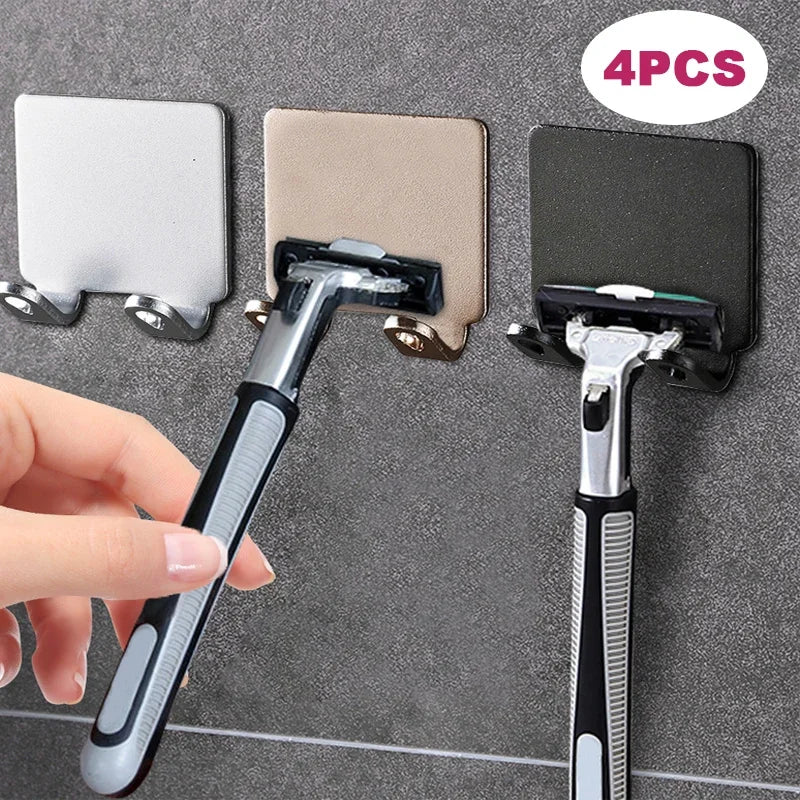 Razor Holder Storage Hook Shaving Shelf Space Aluminum Bathroom Organization  ourlum.com   