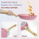 Nonstick Eco-Friendly Frying Pan with Woodgrain Handle