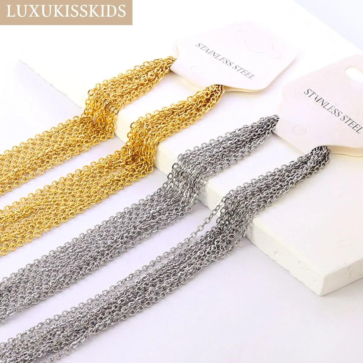 Stainless Steel Chain Necklace Set - Jewelry Making Kit for DIY Artists