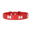 Bone Leather Dog Collars for Small Large Dogs: Stylish, Durable, Customizable  ourlum.com Red XS 