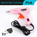 90W Hot Melt Glue Gun with Switch for 7mm Glue Stick Mini Indusrial Adhesive Hot Gun Electric Heat Temperature Gun Repair Tool  ourlum.com Pink Glue gun  