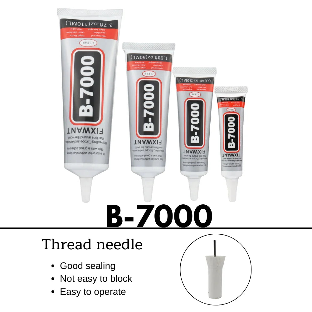 B-7000 15/25/50/110ML Transparent Phone Screen Repair Glue B7000 Universal Glass Plastic DIY Adhesive With Precision Applicator