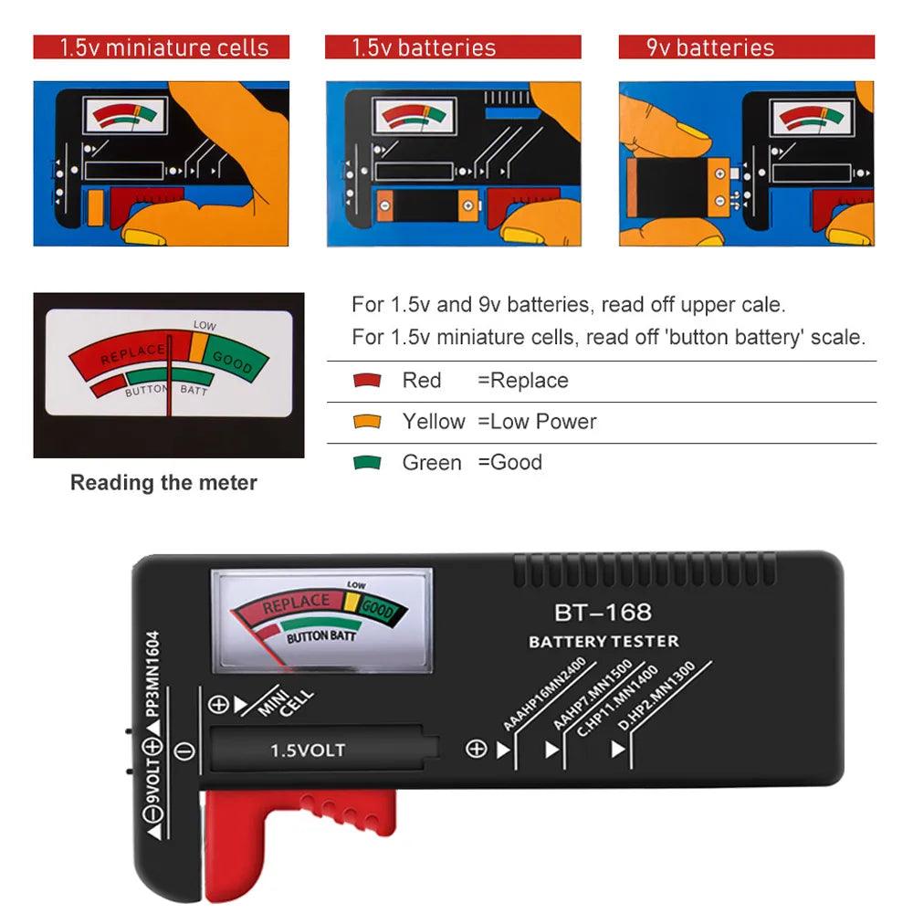 Battery Capacity Indicator Lithium Level Tester Voltage Meter: Universal Compatibility, Easy Read Display, Compact Portable.  ourlum.com   