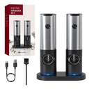 Electric Salt & Pepper Grinder Set USB Rechargeable LED Light Kitchen Tools  ourlum.com 17C  