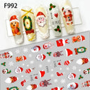 Festive Santa & Snowman Nail Art Stickers for Manicures