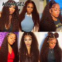 250% Density Chocolate Brown Water Wave HD Lace Wig