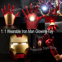 Hot Iron Man Helmet Cosplay Led Wearable Mask With Gloves