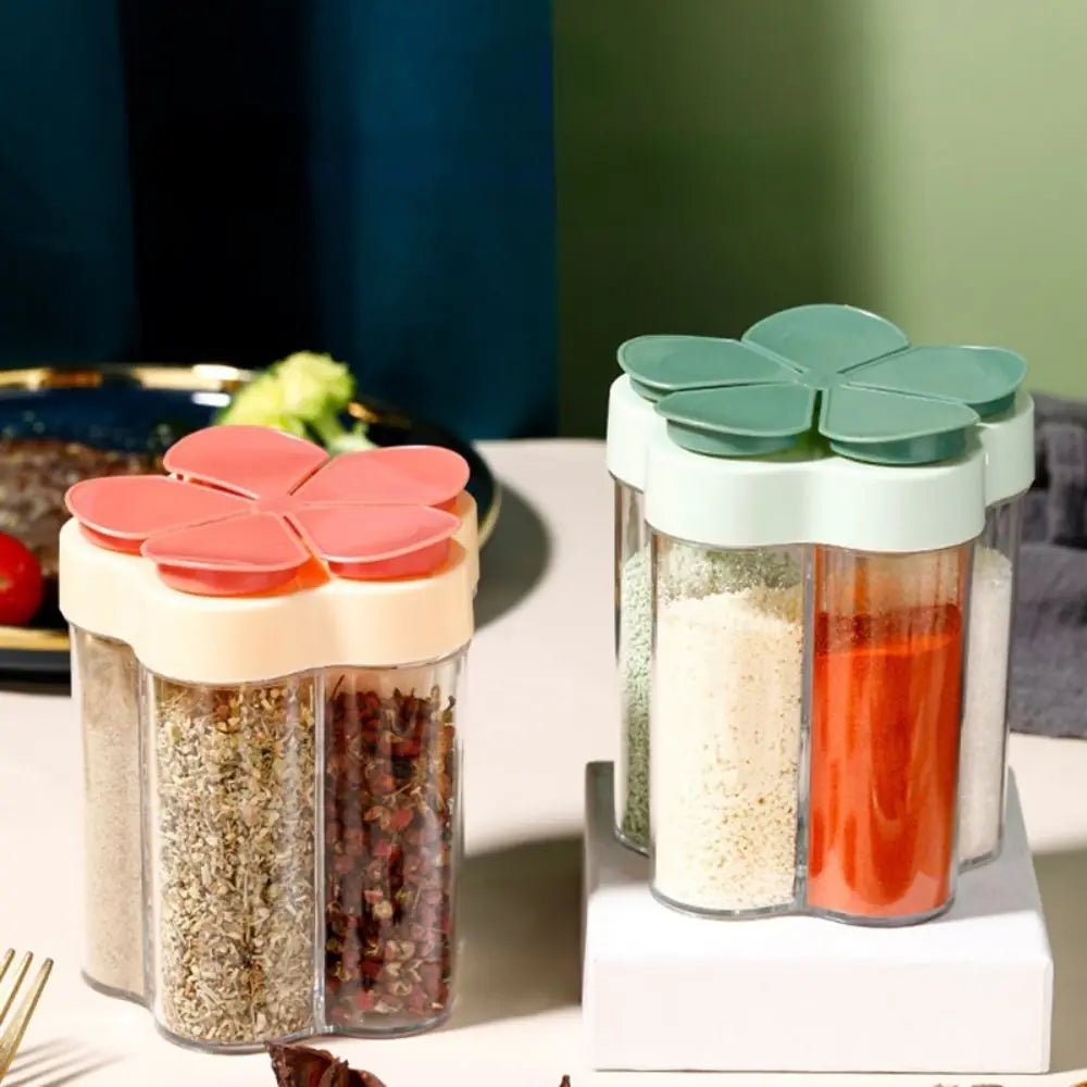 Spice Storage Jar - Plastic Seasoning Container for Kitchen and Outdoor Use, Versatile Spice Organizer with Five Independent Openings